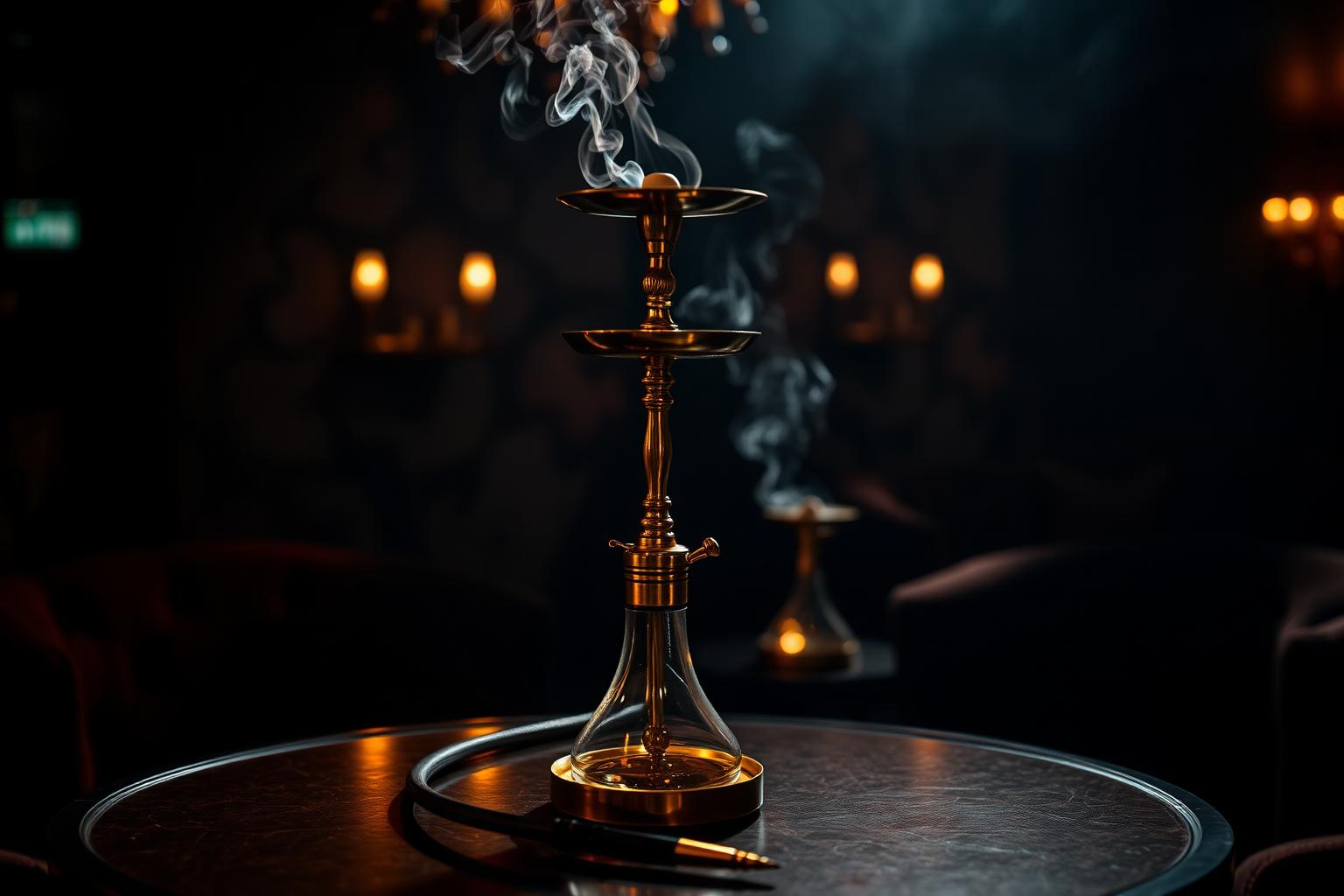 Premium Adalya hookah set up at Rootz Kava & Tea House lounge in Nassau